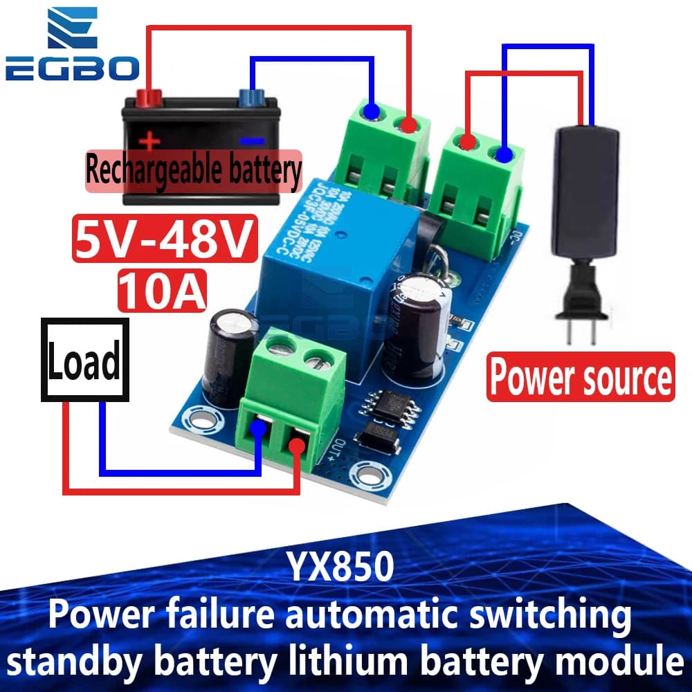 1~5PCS YX850 Power failure automatic switching standby battery lithium battery module DC 5V-48V universal emergency converter