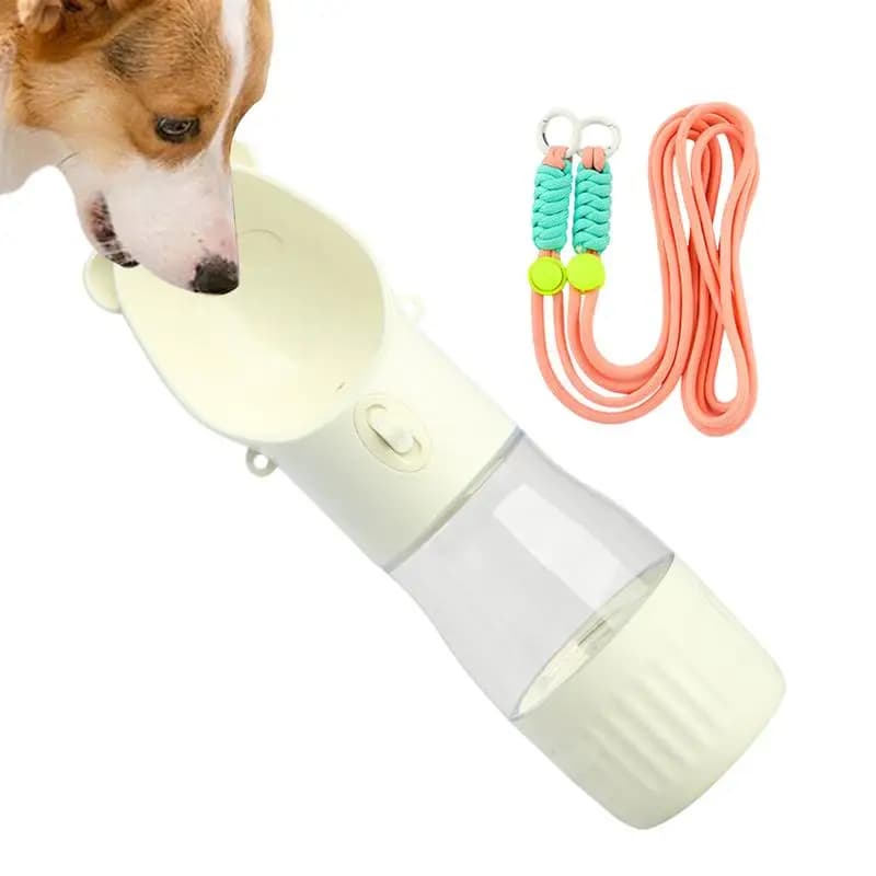 Bottiglia d'acqua per cani Bottiglia d'acqua per cani da viaggio portatile con contenitore per alimenti Alimentatore leggero a prova di perdite 2 in 1 Tazza per cuccioli
