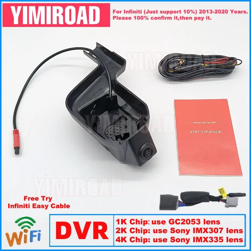 Nuova Dashcam per Auto Plug and Play 1K 2K 4K IF03 per Infiniti QX56 (compatibile con interni Renault Kadjar/Koleos) 2013-2020