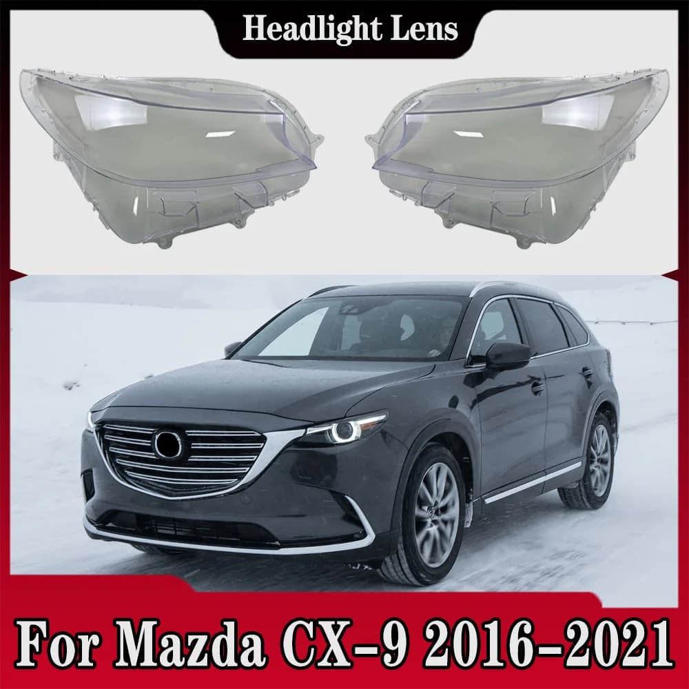 Headlight Lens For Mazda CX-9 2016 2017 2018 2019 2020 2021 Transparent Headlamp Cover Plexiglass Replace Original Lampshade