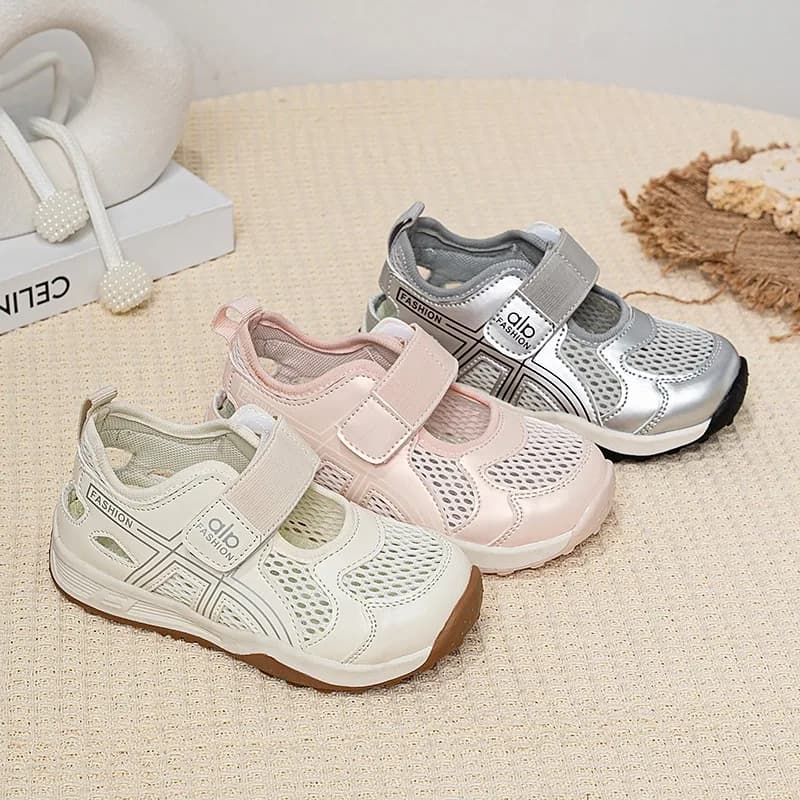 Sandali Sportivi per Bambini, Nuove Sneakers Estive Traspiranti in Rete, Scarpe Casual Comode per Camminare all'Aperto per Ragazze