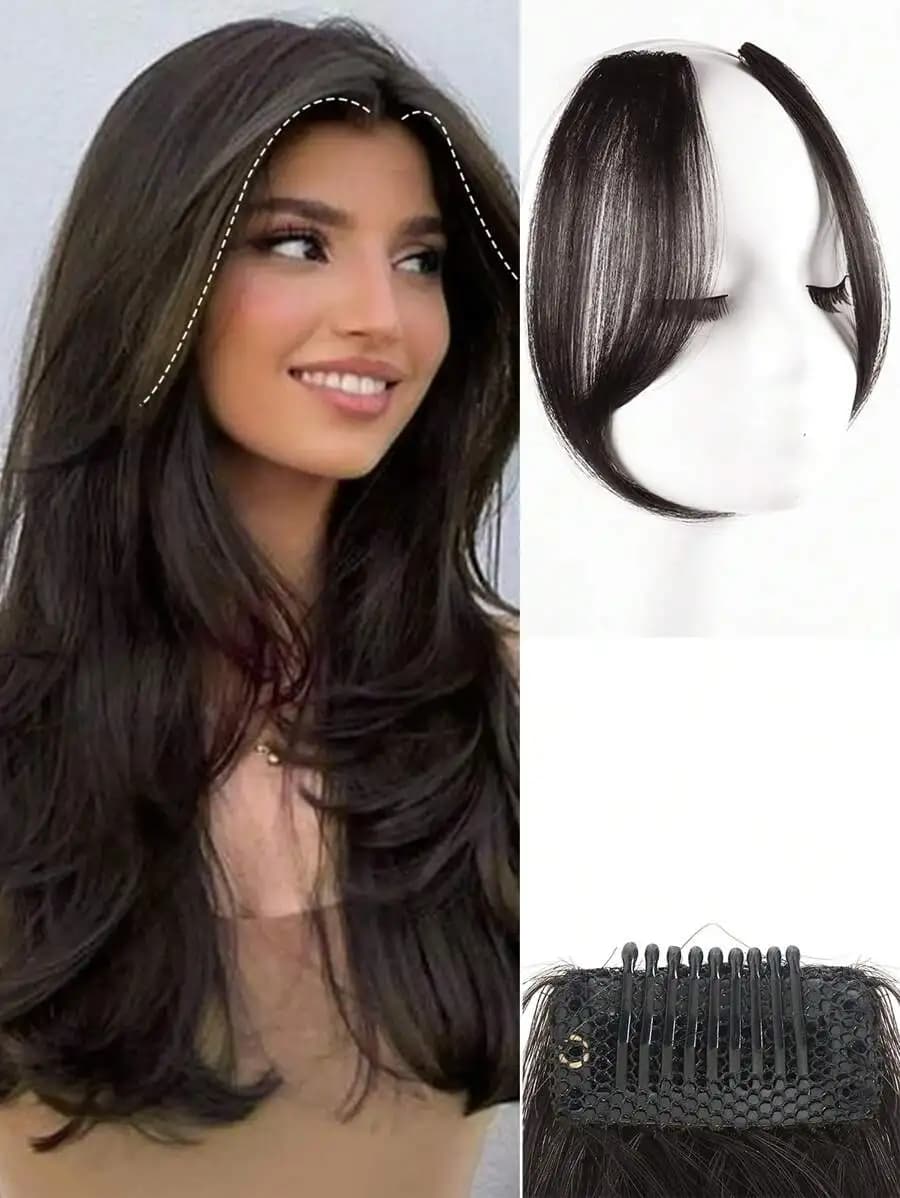 ZURO 16 Clips 22 Inch 7pcs Straight Long Synthetic Hair Extensions, Light Brown