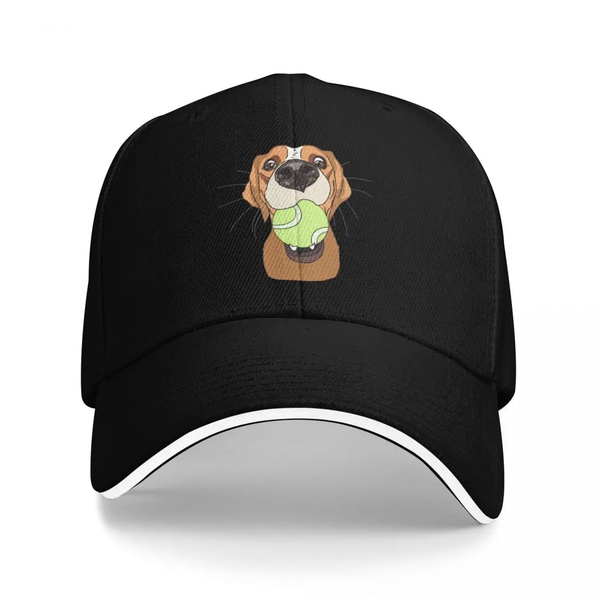 Divertente cane che cattura una palla da tennis Berretto da baseball Cappello da trekking Berretto sportivo Cappello firmato da donna da uomo