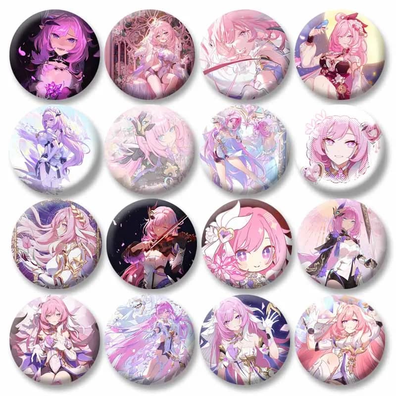 Honkai Impact 3rd Smalto Spille Icone dei cartoni animati Distintivo Spilla rotonda sullo zaino Abbigliamento Accessori per gioielli Regali per i fan