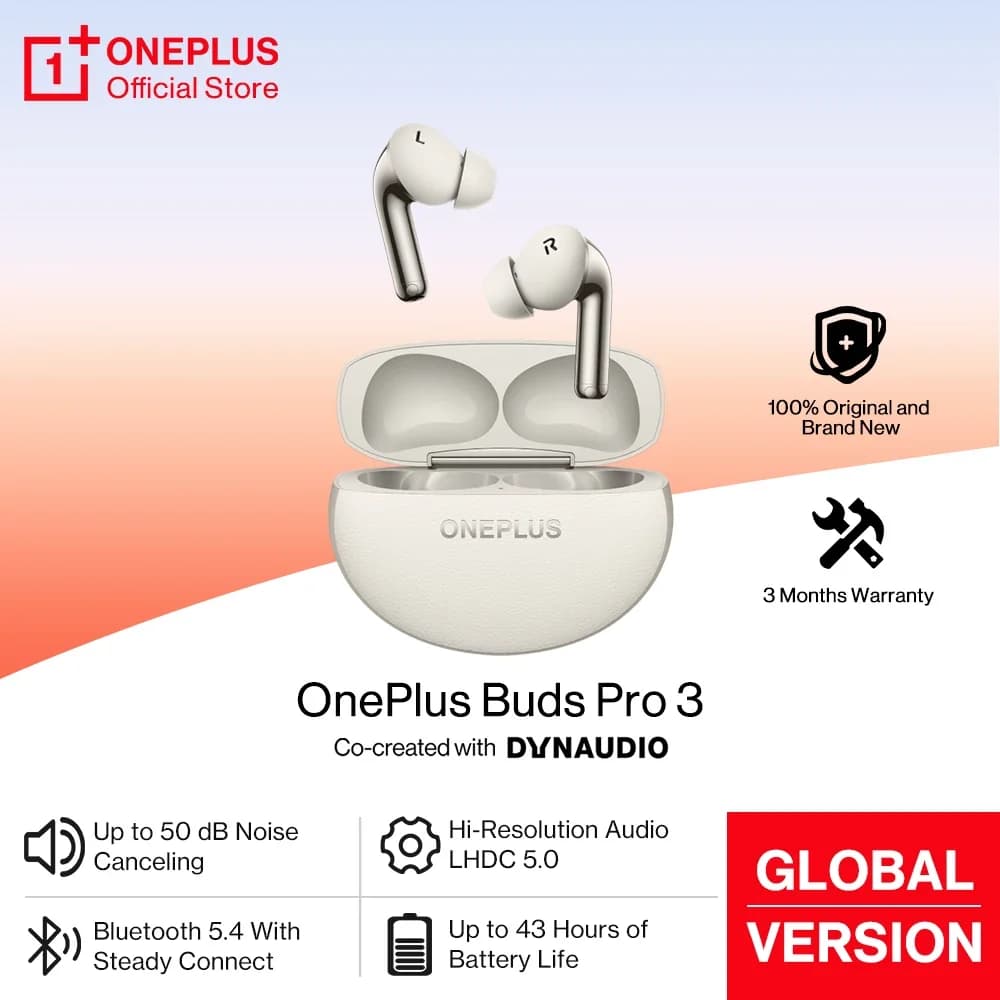 Nuovo OnePlus Buds Pro 3 Versione globale TWS Auricolare Bluetooth 50dB Cancellazione del rumore Audio spaziale per Oneplus 13 13R 12 12R Nord 4