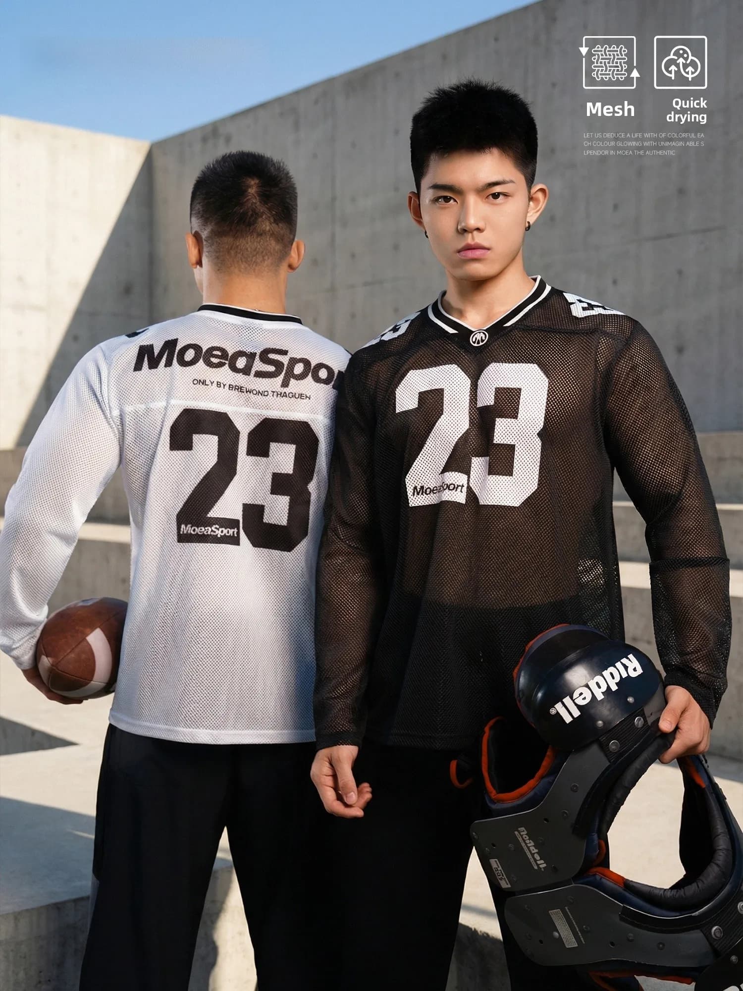 Maglia da basket da uomo MooCube con scollo a V, a maniche lunghe, traspirante, ad asciugatura rapida, per allenamento, in rete, alla moda