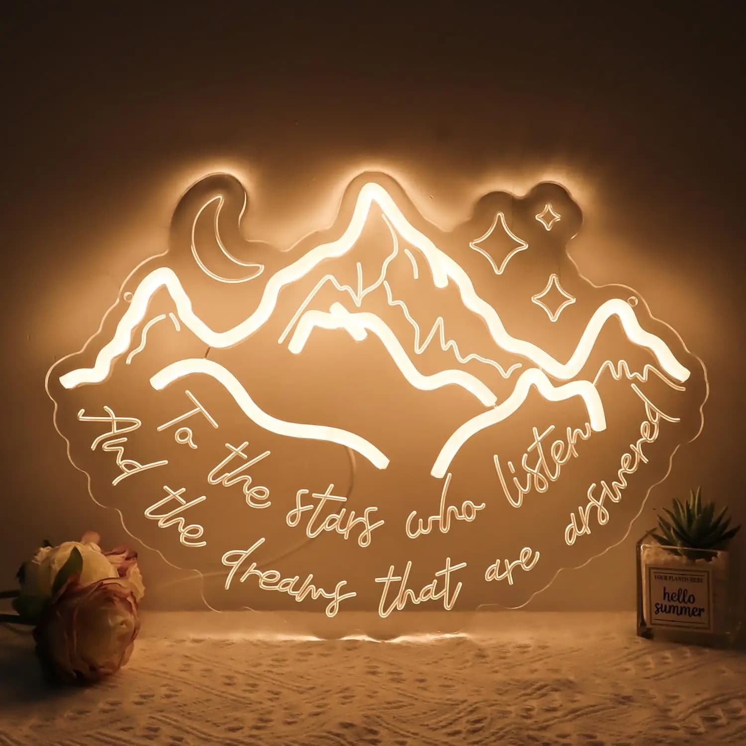 Insegna al neon 'A colori' con stelle, luce notturna USB decorativa da parete per soggiorno e libreria, regalo per amanti dei libri