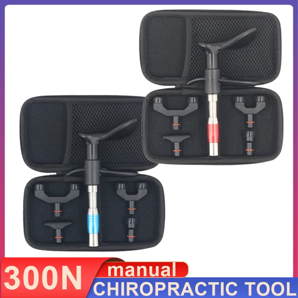 Portable Chiropractic Tool for Correction Manual of Vertebral Column, Cervical Massage 300N, Adjustable Massage Gun, Health Care Device
