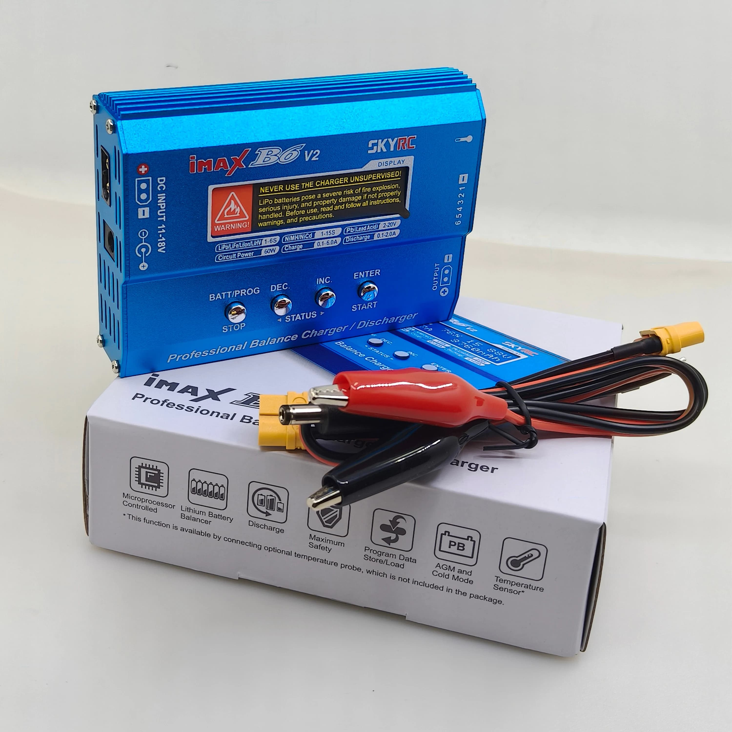 Adattatore Caricabatterie IMAX B6 / B6AC 80W con Connettore T/XT60 per Batterie LiPo