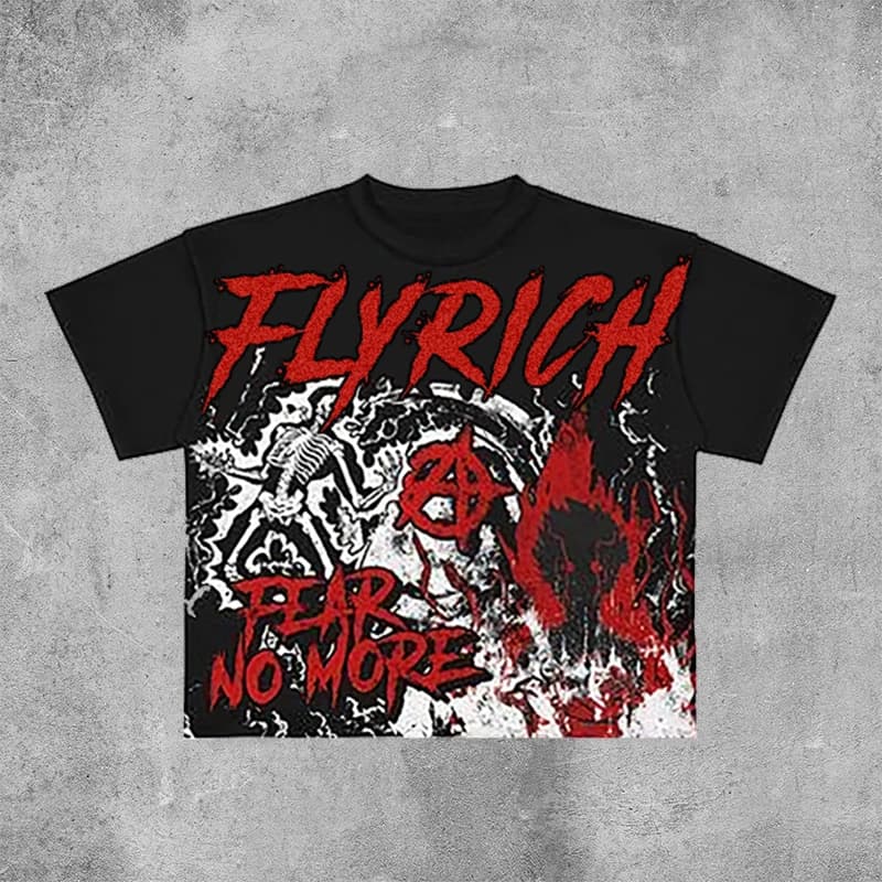 T-shirt grafica americana New Neutral Fly Rich stampata da uomo e da donna Y2K estiva a maniche corte T-shirt oversize da strada