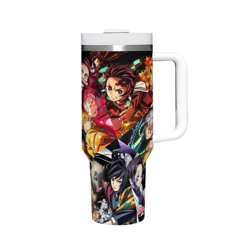 304 Stainless Steel Car Travel Cups, Graphic Glass Demon Slayer, Water Bottle, 40oz, 1200ml