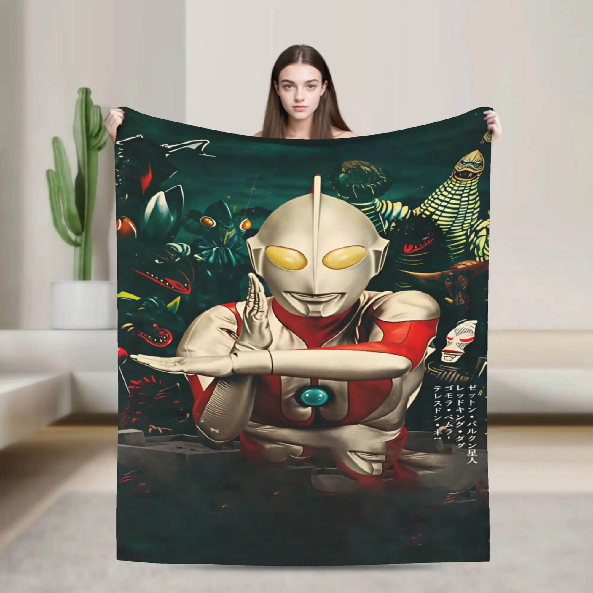 Ultraman Tiga Zero Soft Blanket Decorative Plush Bedding Throws Funny Outdoor Flannel Bedspread Sofa Bed Cover