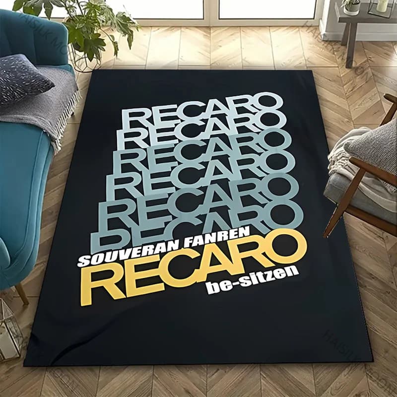 Tappeto stampato con motivo logo R-Recaro 13 stili per soggiorno, camera da letto, ufficio, area ampia, tappeto resistente alle macchie, tappetino regalo elegante