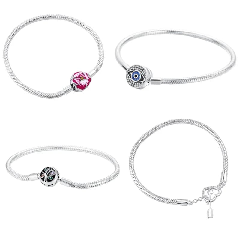 2026 New 925 Silver Arrow The Heart Tree of Life Wings Eye Flower Charm Bracelet For Original Female Jewelry Exquisite Gifts