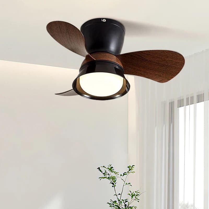 Ventilatori da soffitto con lampada a LED Ventilatori silenziosi ad alto vento a 3 velocità Design moderno retrò per la camera da letto Soggiorno Arredamento Lampada domestica