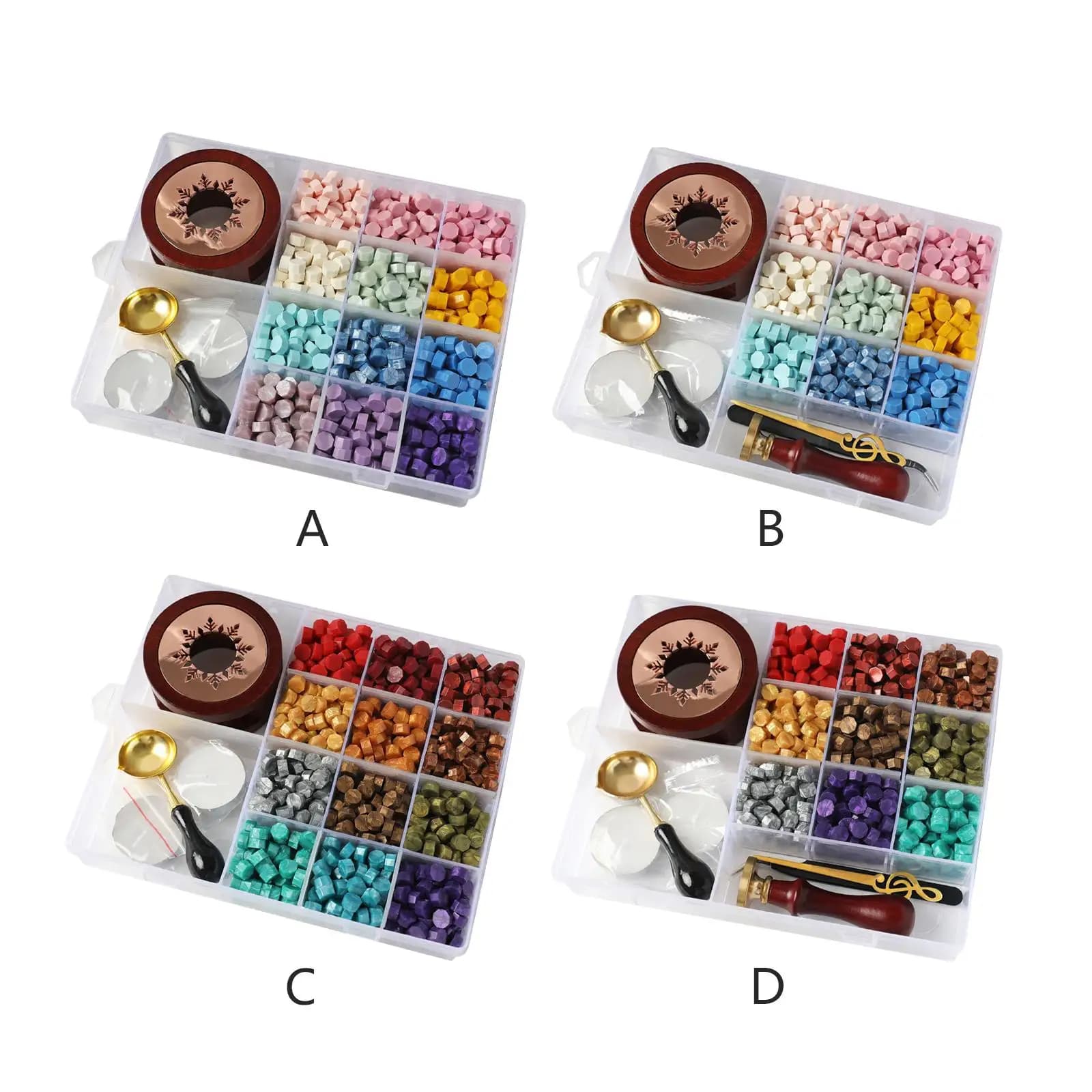 Wax Seal Kit Sealing Wax Warmer Wax Stamp Seals Kit for Envelope Stamp Gifts