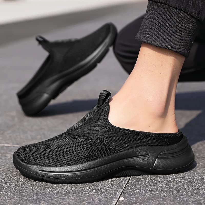 Scarpe da ginnastica da uomo senza lacci, modello ciabatta, taglie forti 48, comode e traspiranti per camminare