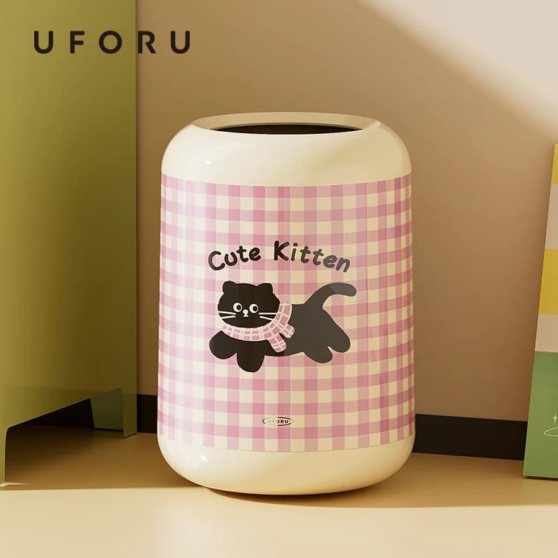 UFORU Dopamine trash can household advanced sense large capacity living room creative cartoon double trash can without lid