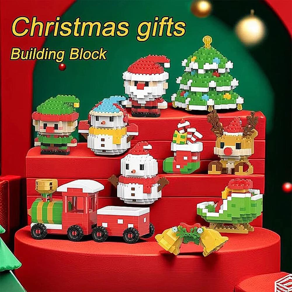 Buon Natale Giocattolo Albero Costruzione Blocchi di bloccaggio Mattoni Villaggio di Natale Giocattoli Decorazioni regalo Figurina per regalo di Natale fai da te