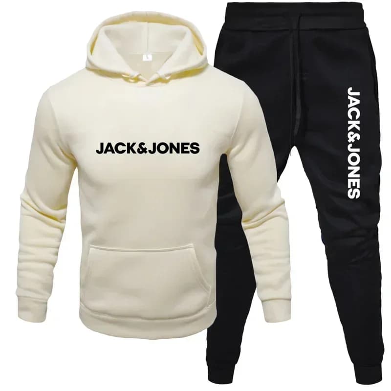 Men's casual sports suit with long sleeves, novelty Spring 2026, two-piece set with hood sweatshirt and men's pants for outdoor activities