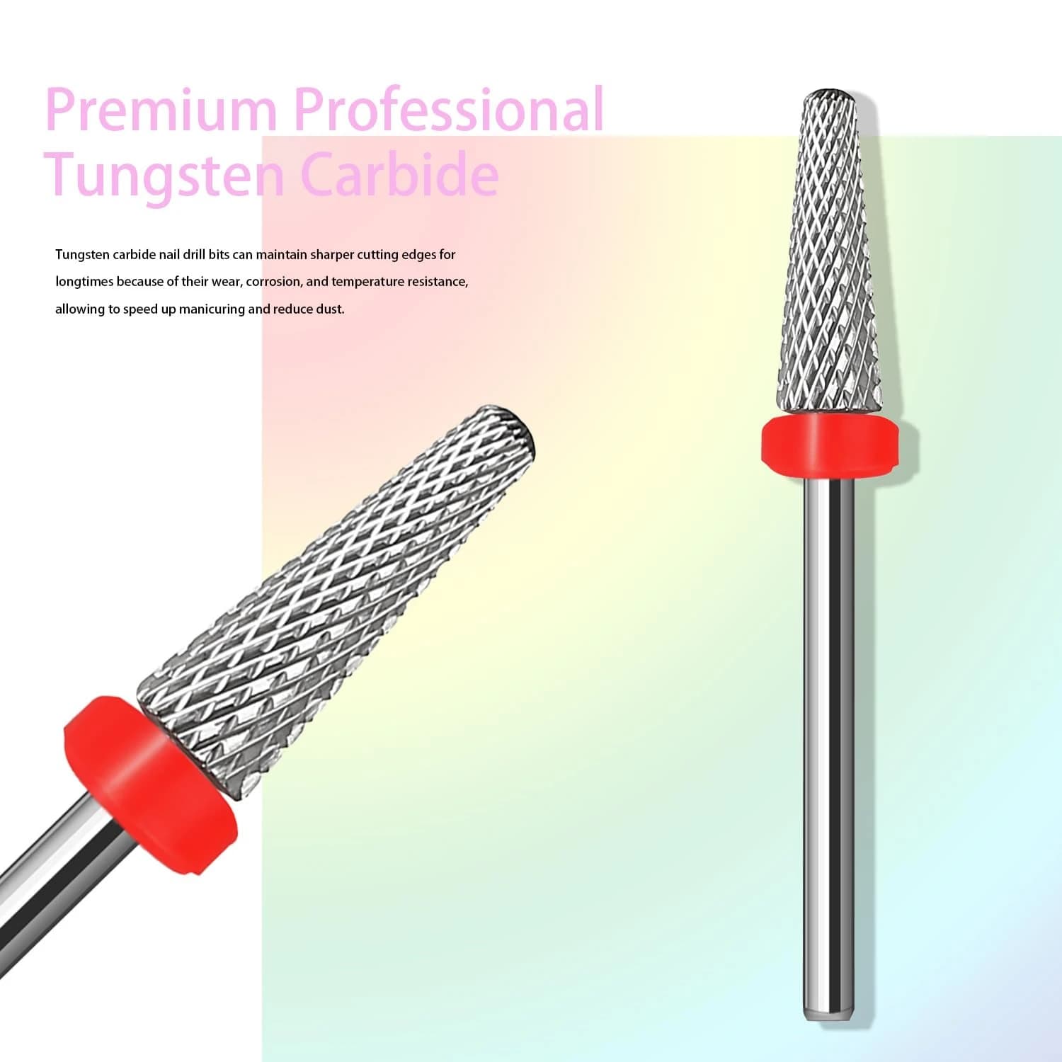 Tungsten carbide nail drill tips, 3/32'' Efile cuticles electric tips, bidirectional manicure polishing Remove acrylic cuticle structure