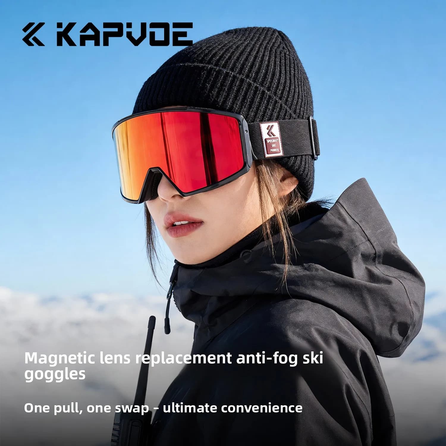 KAPVOE Occhiali da Sci Antinebbia Sportivi per Esterni, Snowboard, Sci, Antivento