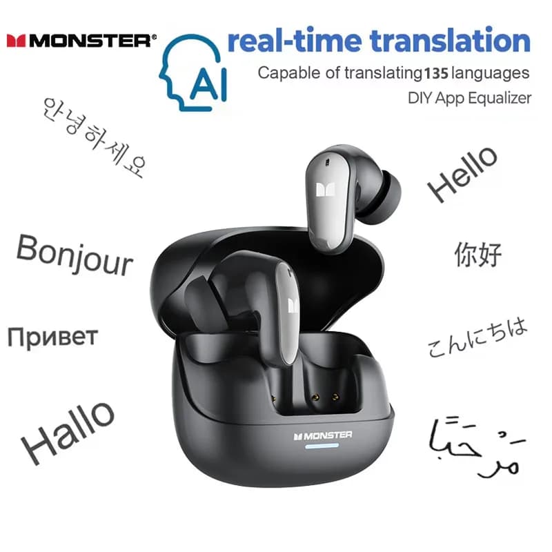 Choice Monster MQT52 AI TWS Wireless Bluetooth 5.4 Headset HIFI Stereo Gaming Music Auricular Speakers Auricular with Noise Cancellation