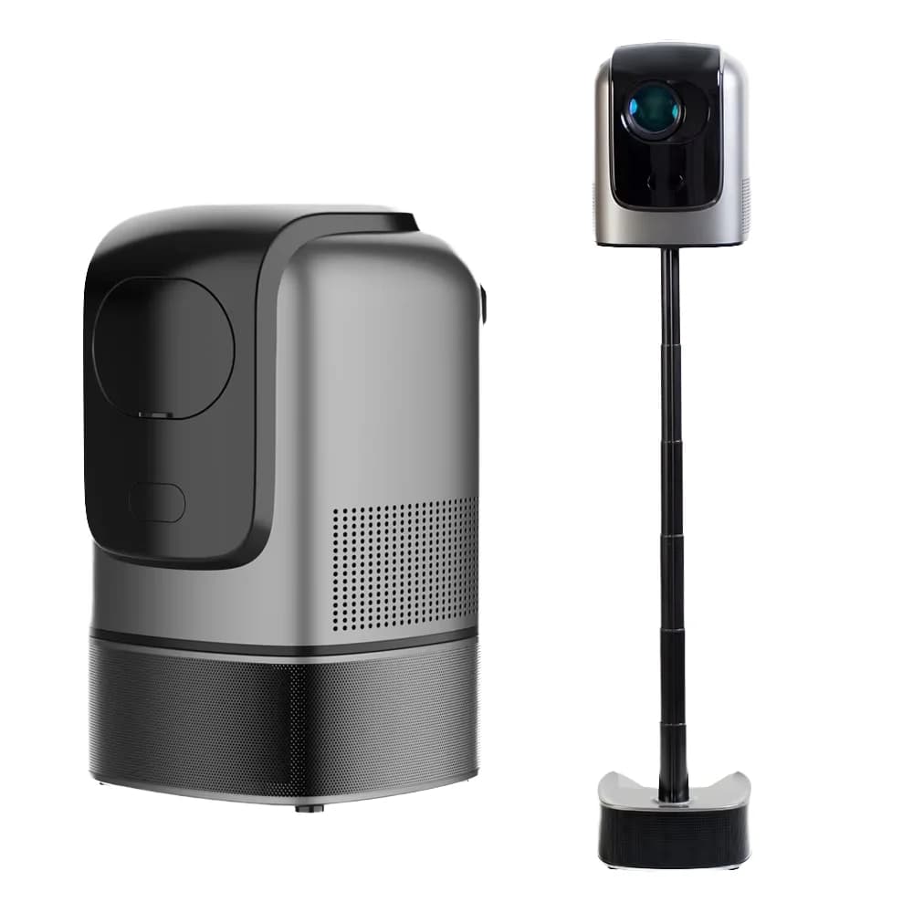 Mini Proiettore Portatile Home Theater 1080P con Inclinazione e Rotazione, Audio Hi-Fi, Android 11.0, Autofocus, 3D Integrato, Proiettore con Sollevamento Automatico