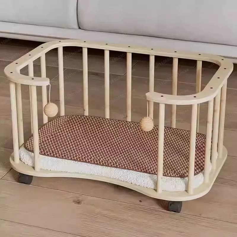 Cuccia per Gatti Universale per Tutte le Stagioni, Gabbia per Animali Domestici da Interno, Cuccia in Legno Calda per l'Inverno, Lavabile, per Gattini e Cuccioli