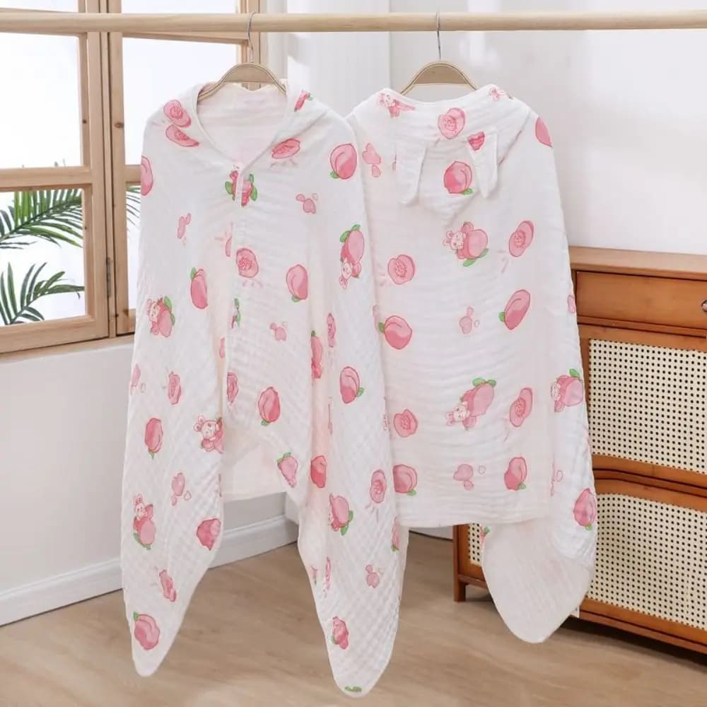 Mantello in cotone con cappuccio Asciugamani Coniglio Orso Cartone animato Coperta Avvolgente Carino addensato Indumenti da notte Accappatoio Nuoto
