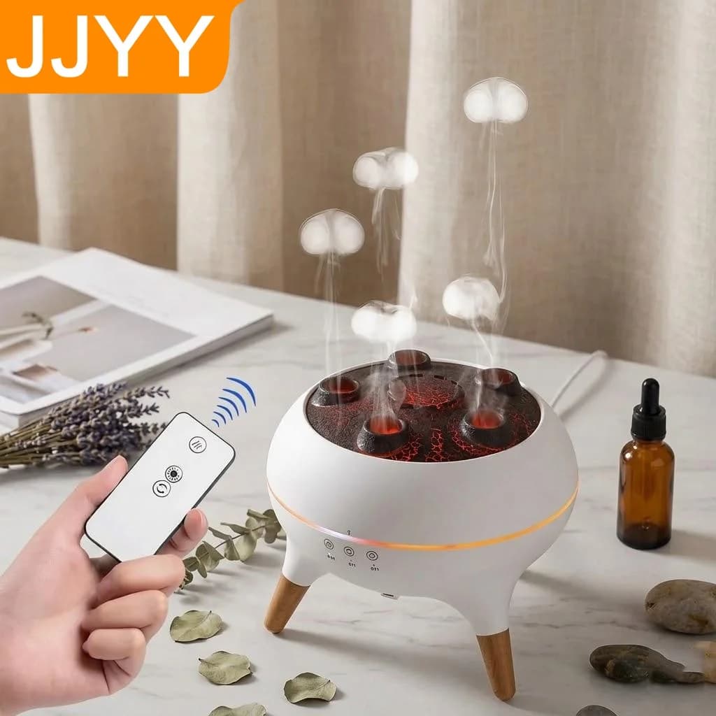 Umidificatore Silenzioso 28dB per Camera da Letto, Diffusore di Aromi con 7 Luci Colorate, Spegnimento Automatico, Nebbia Fredda per Arredamento Casa e Miglioramento del Sonno