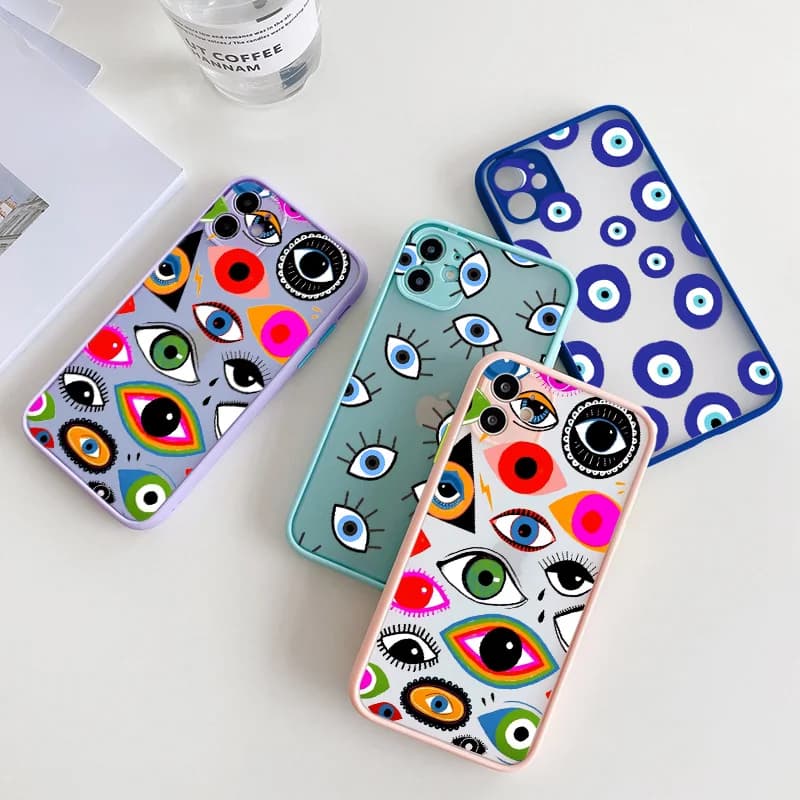 Lucky Eye Blue Evil Eyes Phone Case For iPhone 16 15 12 13 mini 11 14 Pro Max XR X XS 15 14 7 8 Plus SE2 Shockproof back Cover