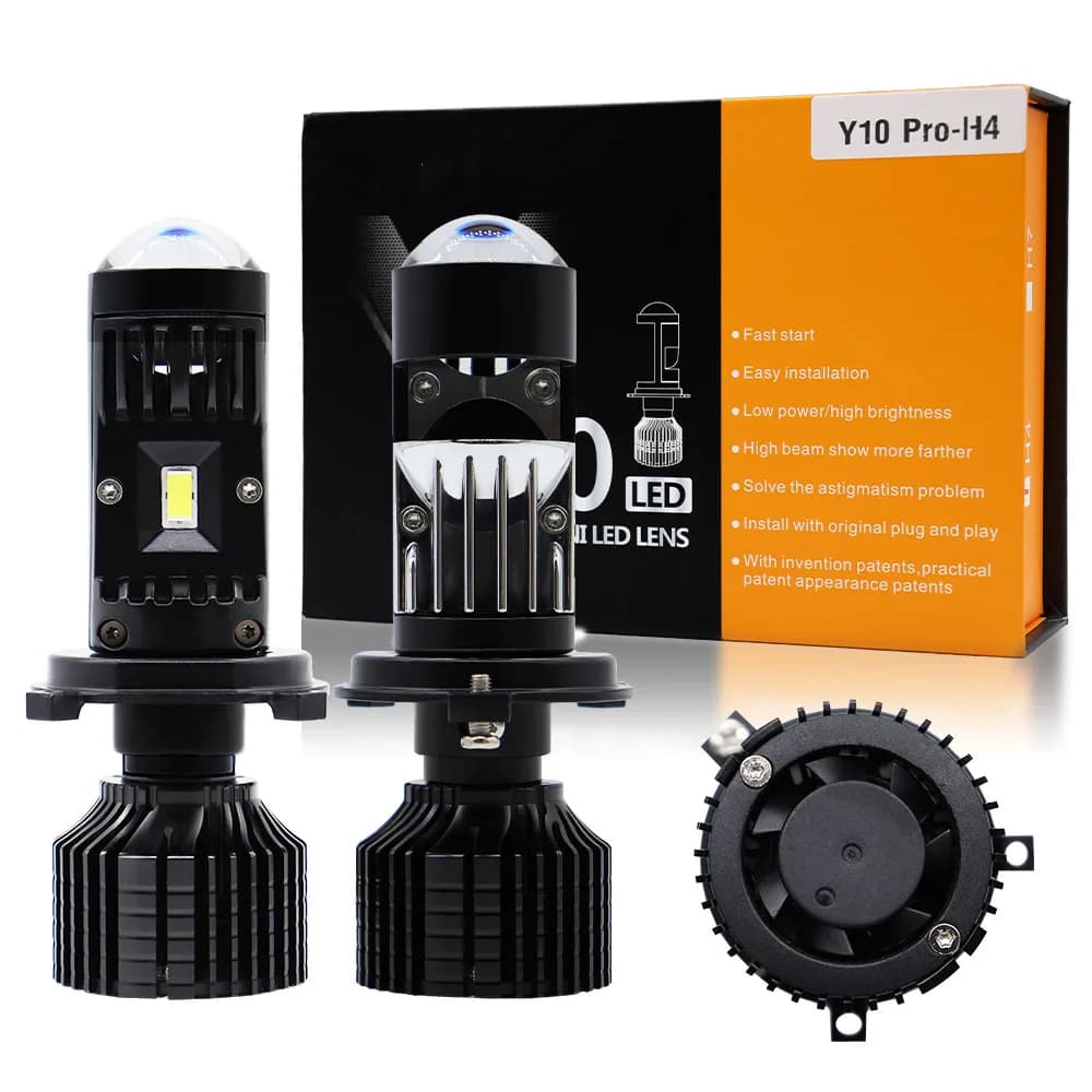 Y10 H4 Led lampada Mini proiettore Car Canbus Led Lens H7 kit lampadina faro 6000K 120W faro ad alta potenza fendinebbia moto