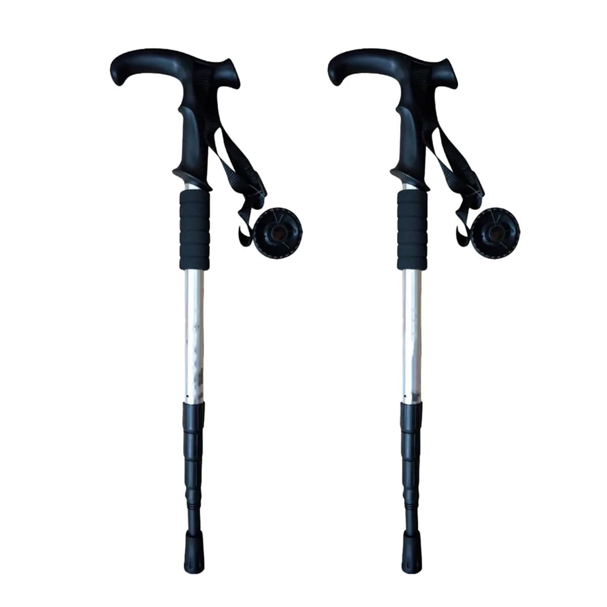 2 folding aluminum alloy trekking sticks, adjustable hiking stick, non-slip, for outdoor travel