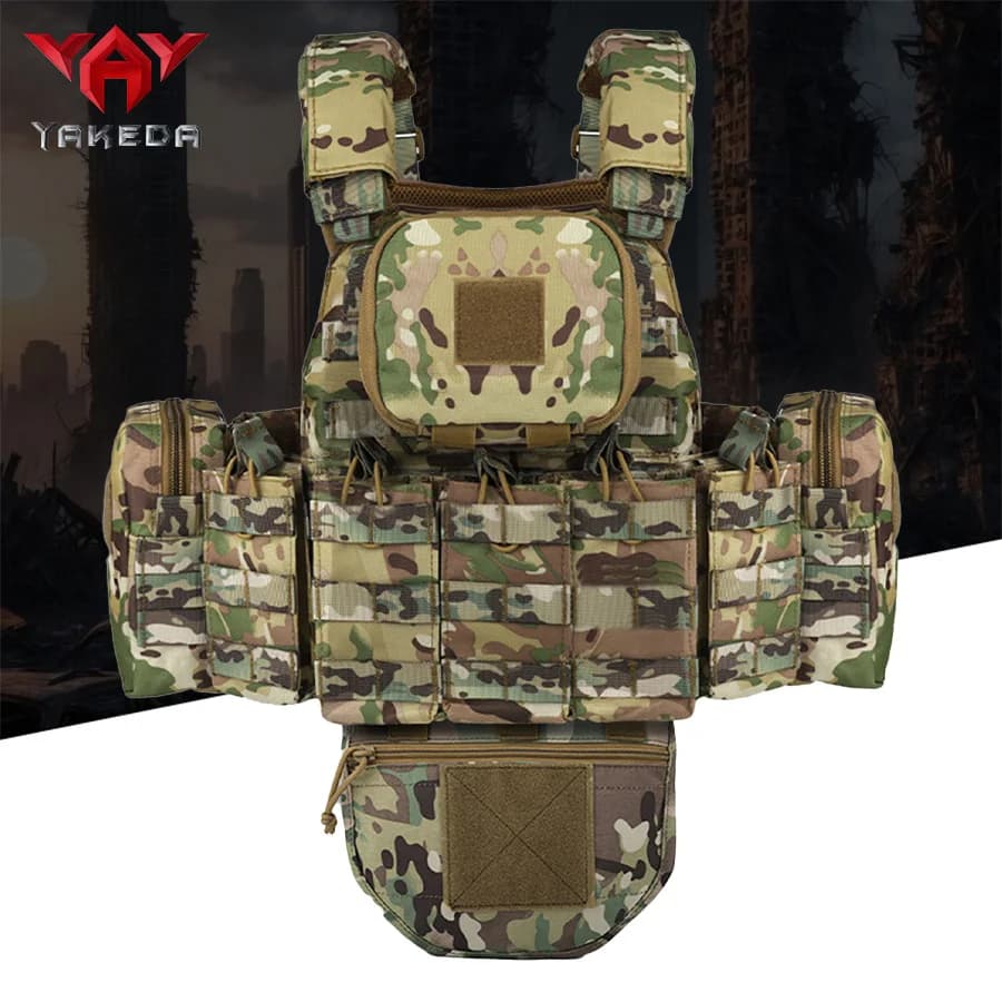YAKEDA Gilet da allenamento con borsa per attrezzatura da cinque pezzi, impermeabile, staccabile e espandibile, resistente all'usura e resistente agli strappi
