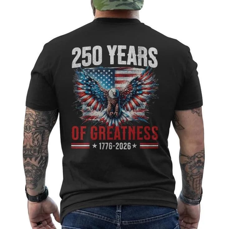 T-shirt da uomo per il 4 luglio 2026, anniversario degli Stati Uniti