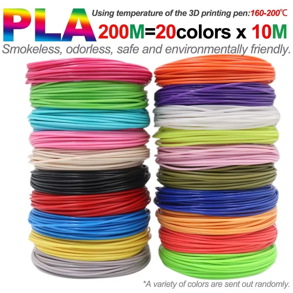 3D Pen Filament 3D 200m Diameter 1.75mm 30 colors No repetition 100m/60m Slim Line Plastic 150m For 3D printer pen, Bright colors
