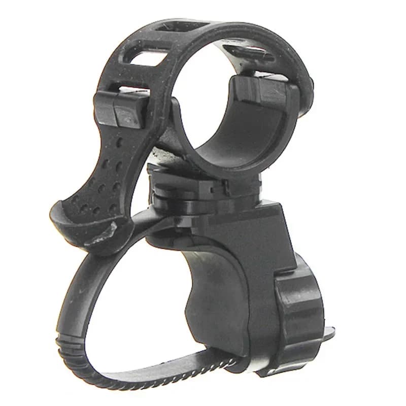Supporto per torcia da bicicletta 360 ° Cinghie in gomma regolabili Staffa per clip per morsetto per faro a LED per torcia anteriore per bici da ciclo