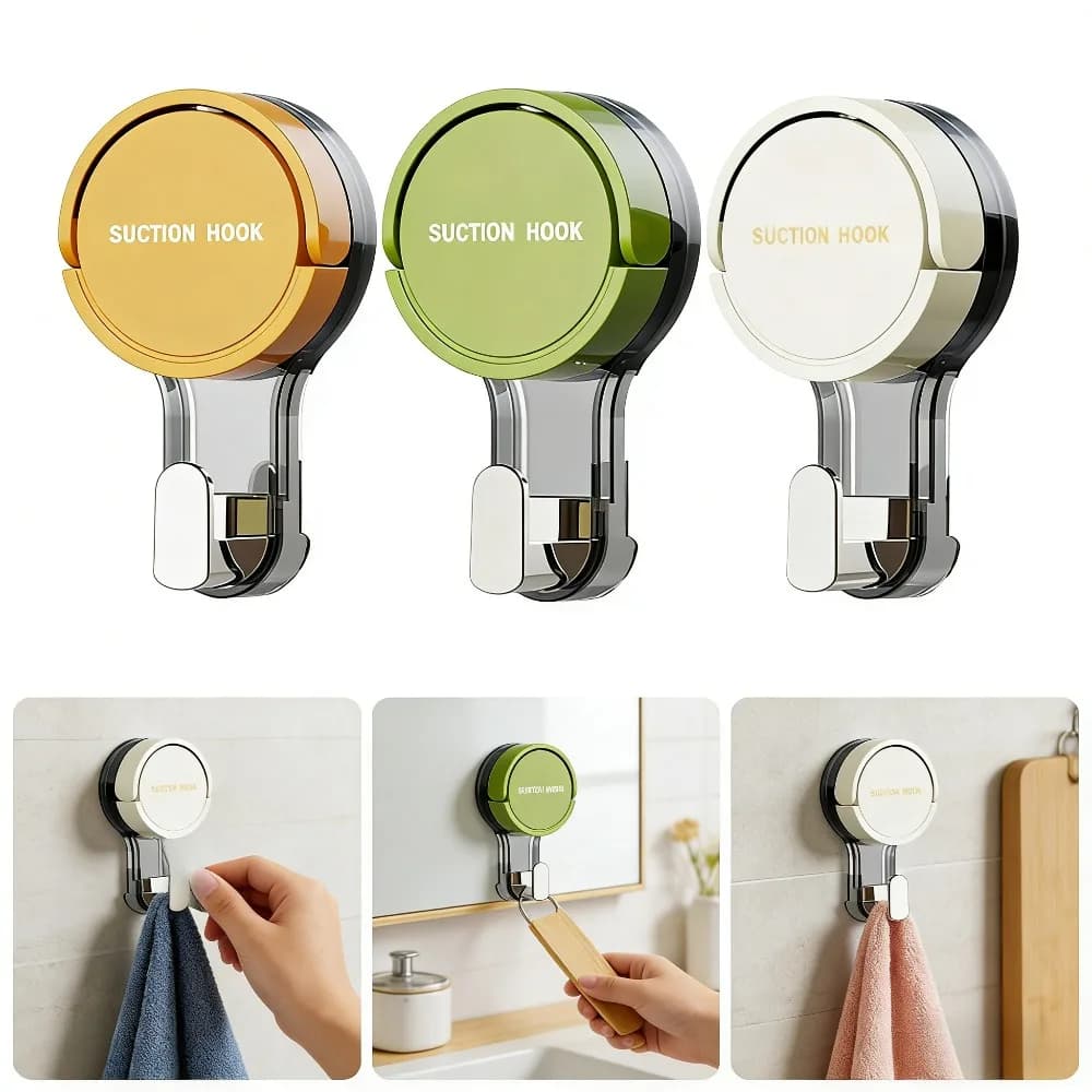 Ganci per Asciugamani da Bagno con Potente Ventosa, Organizzatore Senza Tracce, Senza Foratura, Adesivo per Casa, Bagno e Cucina