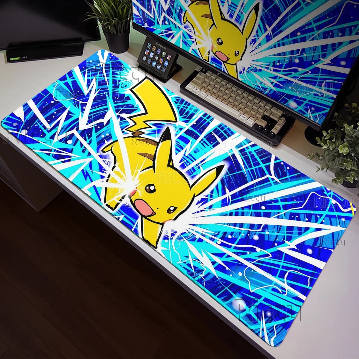 Gaming Mouse Pads Black XXL Extended Graffiti Pokemon Pattern Desk Rug Anime Kawaii Keyboard Mats Laptop PC Gamer Cabinet Carpet
