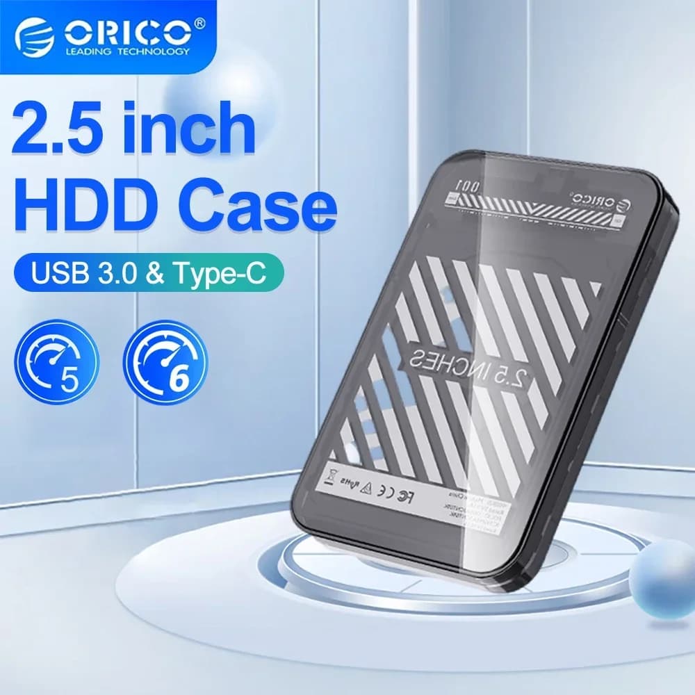 ORICO Custodia per disco rigido da 2,5 pollici USB3.0 SATA 5Gbps Tipo-C Custodia per HDD di archiviazione portatile esterna per PC Laptop Notebook Disco rigido