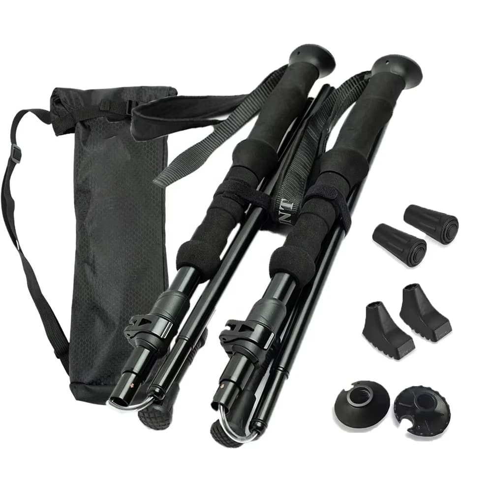 Ultralight Portable Folding Foldable Duralumin Aluminum 7075 Trekking Poles Hiking Sticks