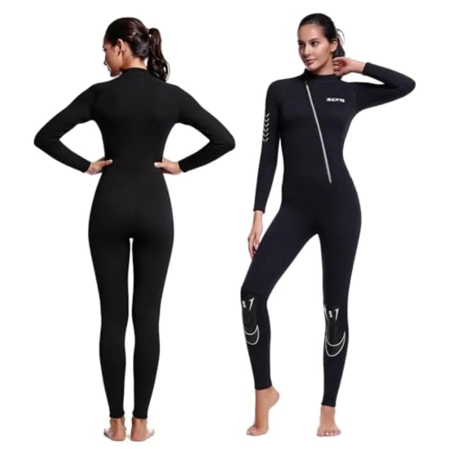 Muta subacquea per uomo e donna: neoprene da 1,5 mm, nera, con cerniera frontale, calore integrale per surf, snorkeling, nuoto, k
