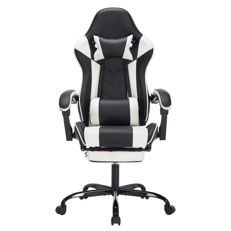 Sedia da gioco ergonomica con poggiapiedi, poggiatesta regolabile e supporto lombare, materiale traspirante, videogioco regolabile in altezza