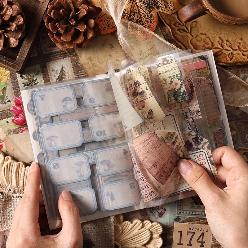 20 pcs Collection of old items Series Stickers aesthetic Stick Labels Decorative Scrapbooking material hand made Diy Supplies