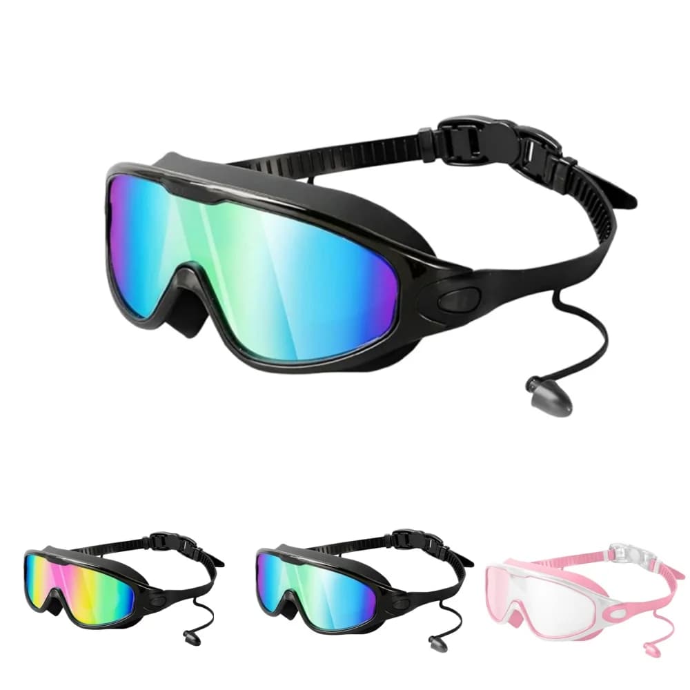 Swimwear with large frame for adults, high definition, anti-fog, electroplated, for woman and man, silicone.