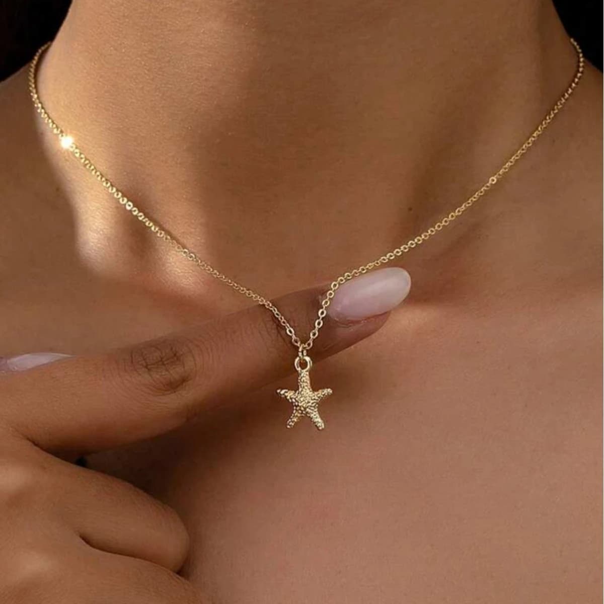Collana con Ciondolo a Stella Marina Dorata Bohemien da Donna, Trendy Estivo, Accessori Gioiello Quotidiani da Spiaggia Bohemien