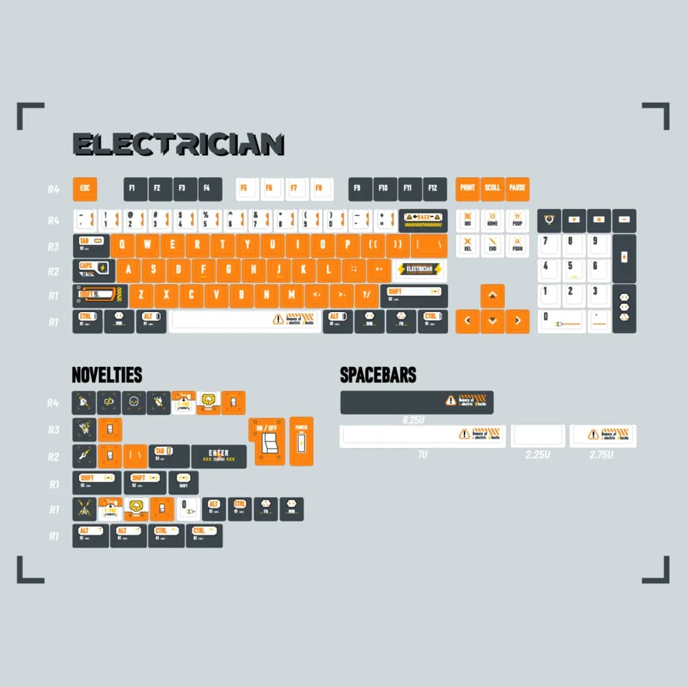 Set di tasti per tastiera meccanica da elettricista, 140 tasti, tema Mecha, profilo Cherry, set PBT, kit di sublimazione DYE per interruttori Gateron Mx