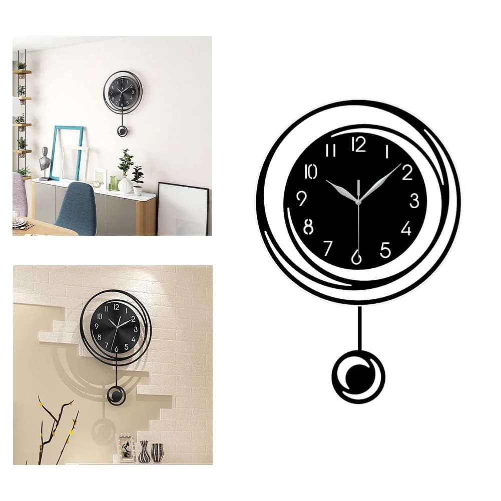 Wall clock for living room Decoration Digital wall clock Floating silent watch Oscillating Quartz without ticking Battery operated