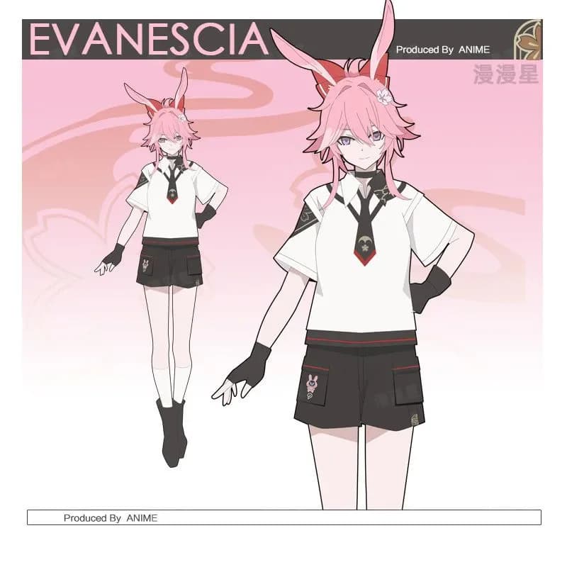 Honkai: Star Rail Evanescia Cosplay Costume da anime con gonna corta, maglietta estiva a maniche corte, abbigliamento cosplay anime, regalo